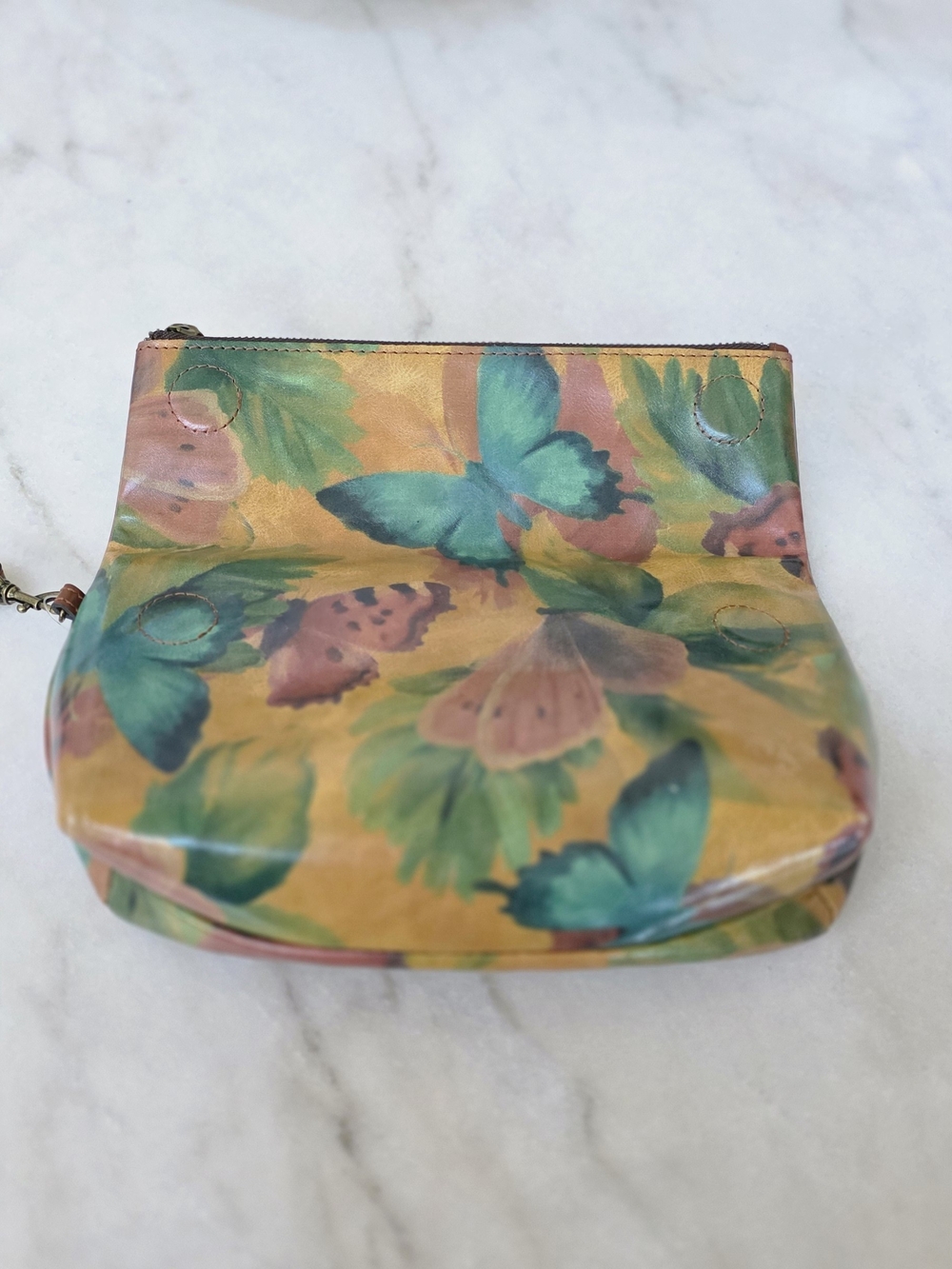 Patricia Nash Valerie Wristlet Watercolor Butterfly Hand Painted Leather Clutch - Picture 10 of 10